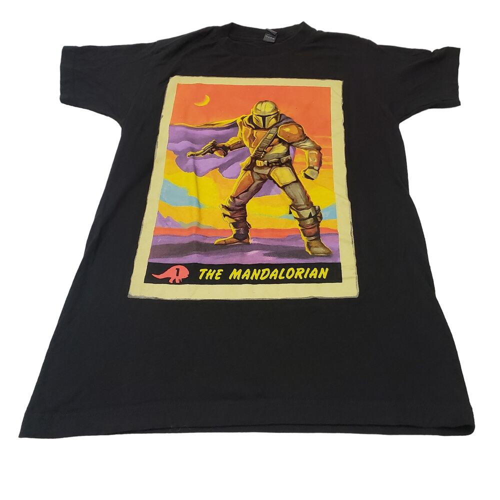 Tultex Shirt Mens Small The Mandalorian Star Wars Graphic T Black Short Sleeve